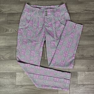 Jofit Golf Pants Stretch Mid Rise Skinny Leg Purple Gray Print sz 00